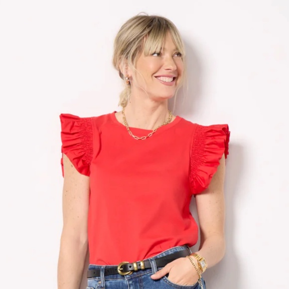 Evereve Maia Flutter Sleeve Top - Picture 1 of 6
